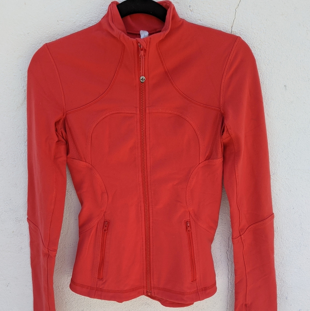 LULULEMON Coral Pink Long Sleeve Full Zip
